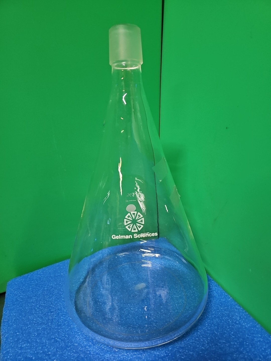 Gelman Sciences 4000 mL Erlenmeyer Flask 40/35 | Nice Condition | 4 Liter
