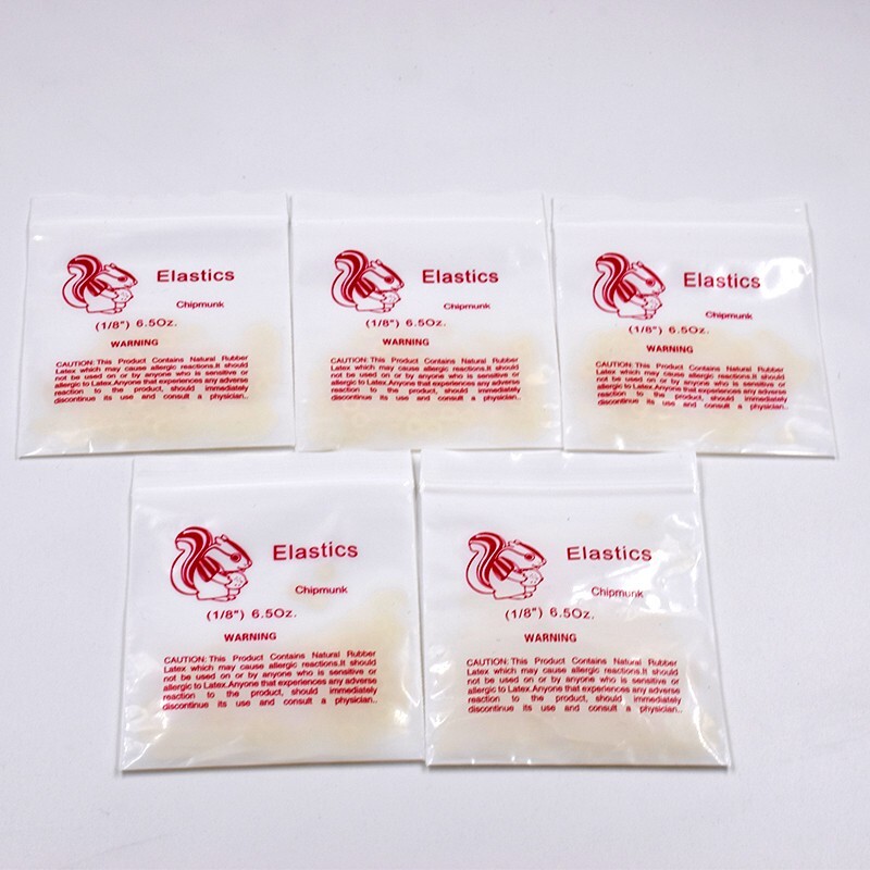1/8” Dental 6.5 Oz Chipmunk Rings Orthodontic Elastics Rubber Band Brace 100Pcs