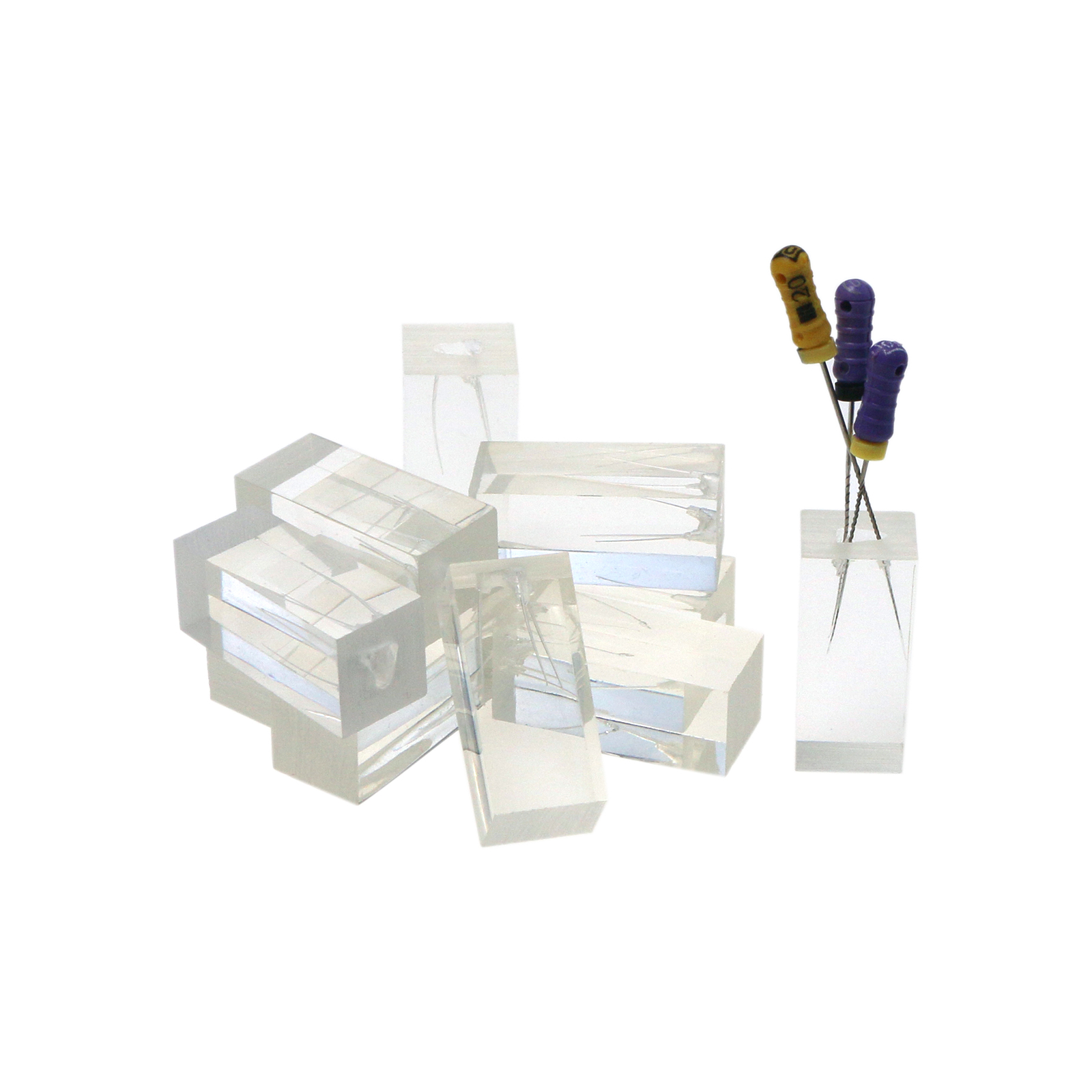 10PCS Dental Endodontic Root Canal Practice Models Endo Training Block Clear