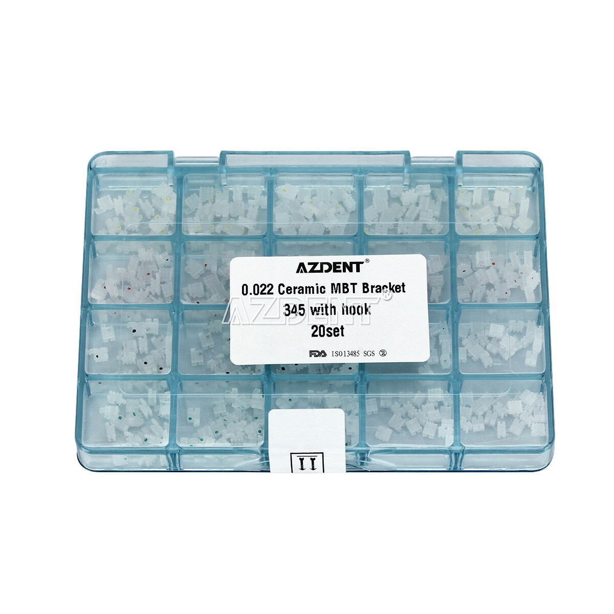 AZDENT Dental Ortho Ceramic Brackets Braces Roth MBT 0.022 Hooks 3 4 5