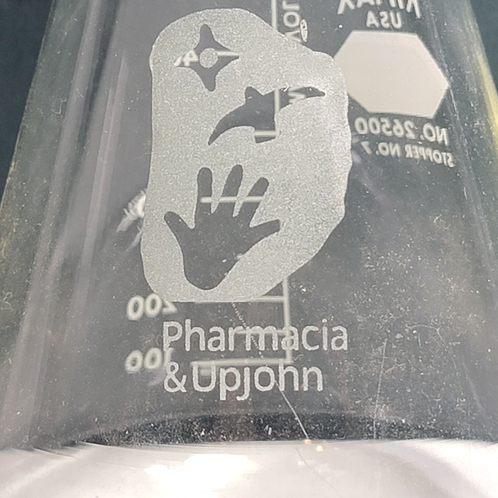 Lab Glassware KIMAX Conical Flask 500mL Graduated Pharmacia & UpJohn Stoppered
