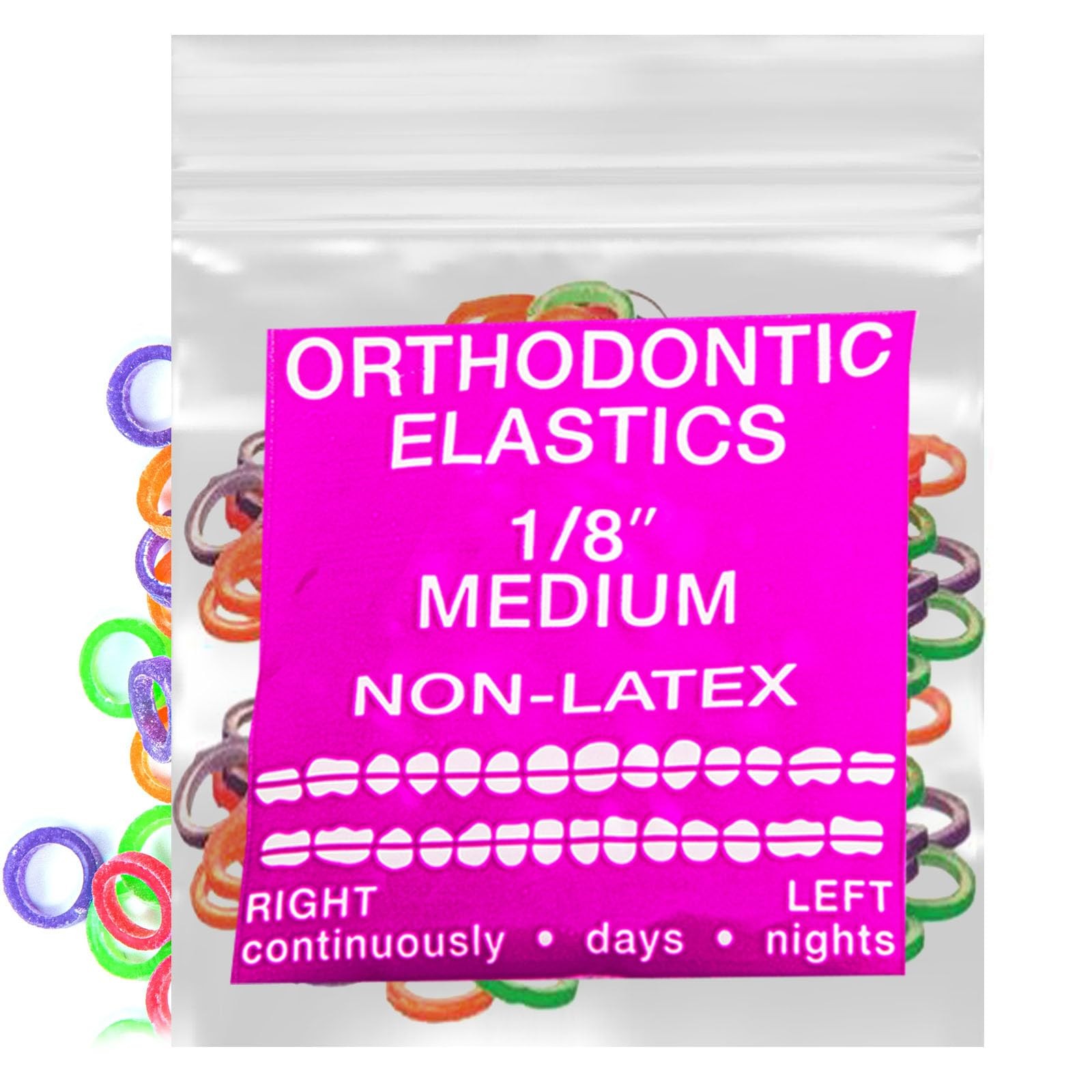 Neon Non-Latex 100 counts Intraoral Elastic Bands Orthodontic Elastics Dental…