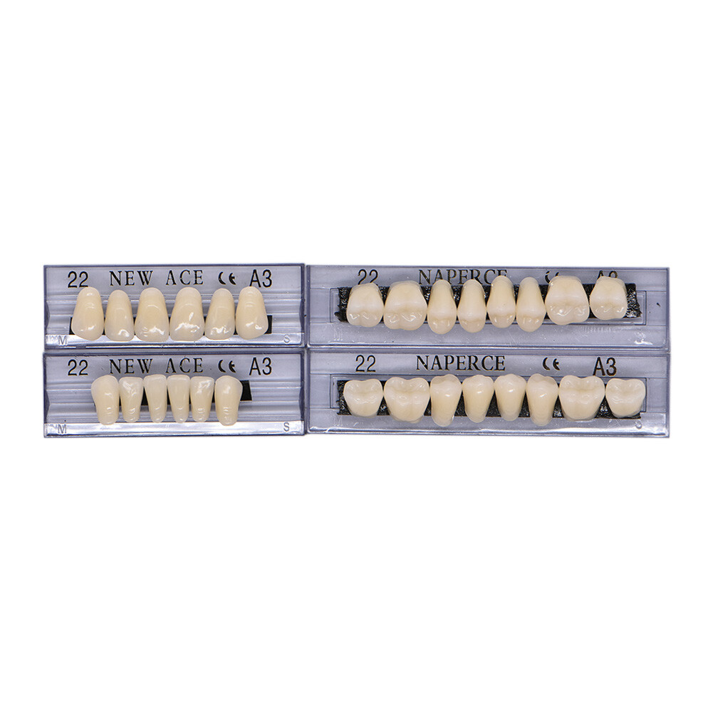 168PC Acrylic Resin Denture #22 Dental Upper Lower Shade A3 Teeth Set US