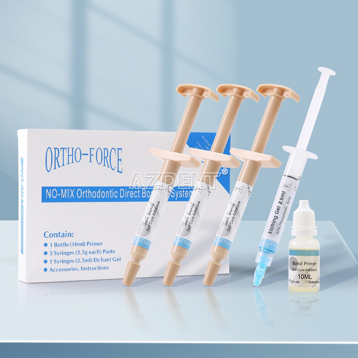 Dental Orthodontic Brackets Light Cure Bonding Adhesive Etch Gel Bonding System
