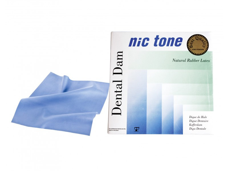 MDC NIC TONE Natural Rubber Latex Dental Dam – Medium 5″ x 5″ 52 Sheets/box