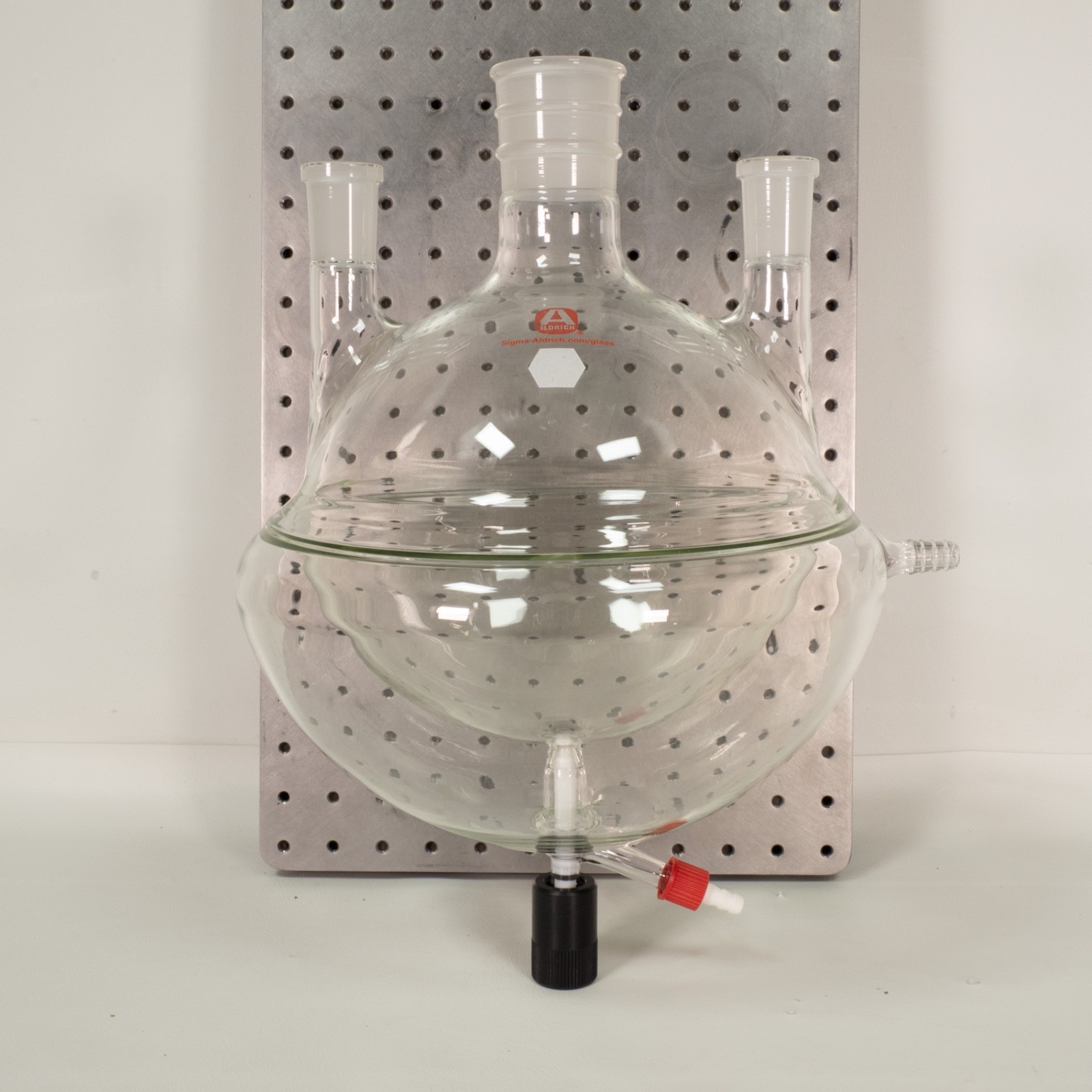 NOS New Sigma-Aldrich 4L Jacketed 3-Neck Reactor Flask Drain Valve PTFE Stopcock