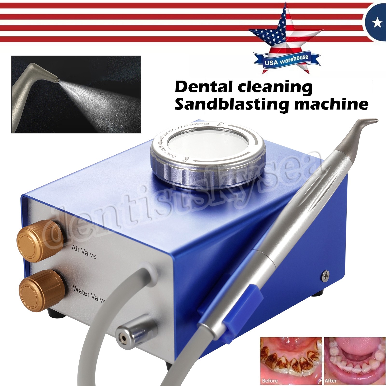 Flow Teeth Polishing Polisher Handpiece Hygiene Jet 2/4 Holes Dental Air Prophy
