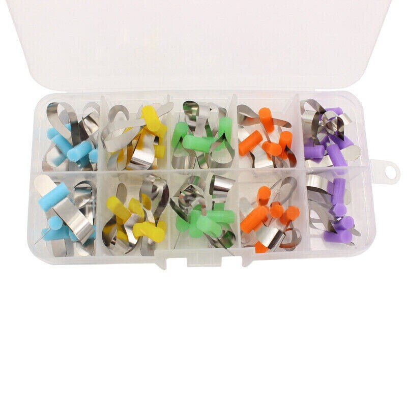 50Pcs/Box Dental Sectional contoured Metal Matrix Bands Retainerless Locker