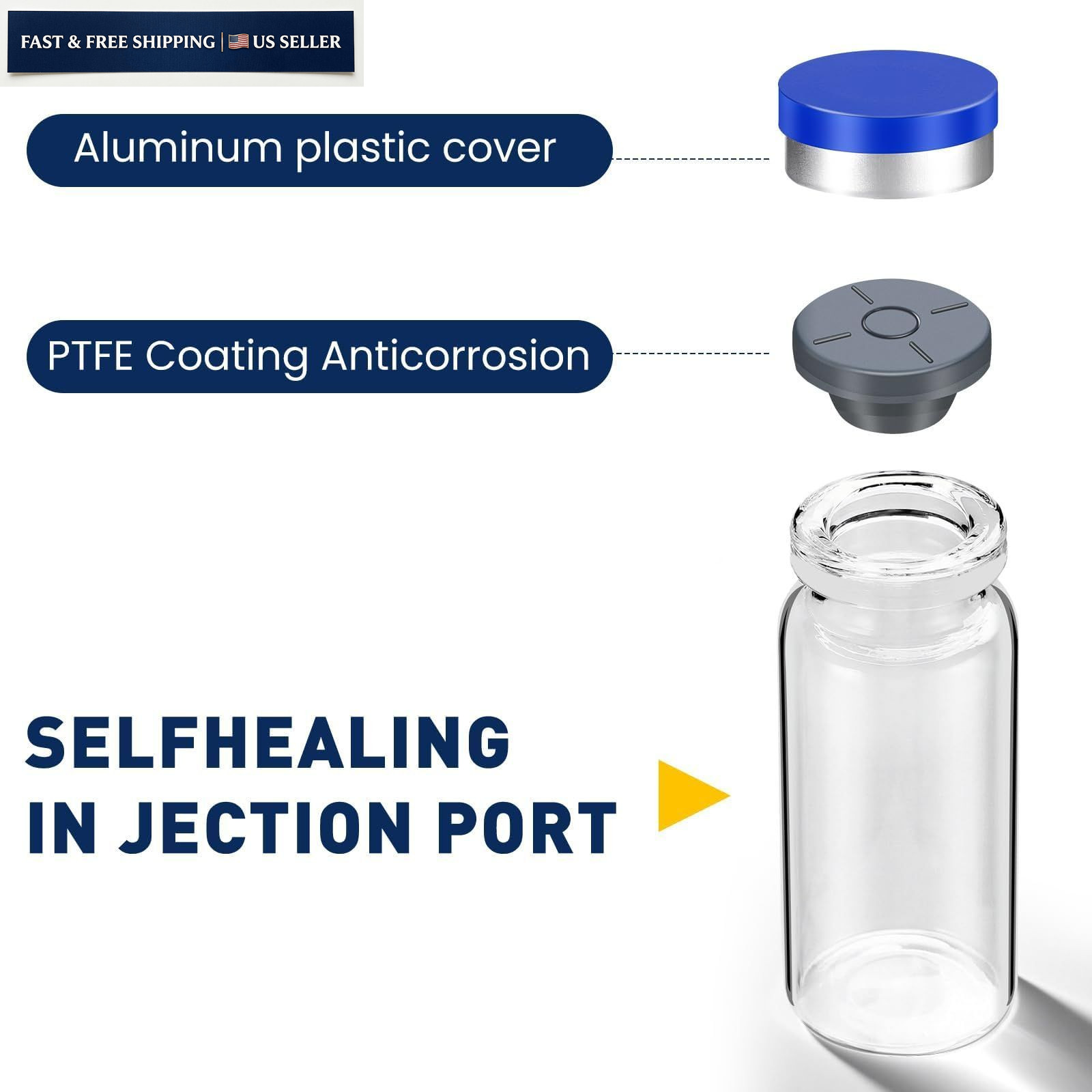 FURWEY 5ml Sterile Vials with Self Healing Injection Port and Sealing 5ML-36P