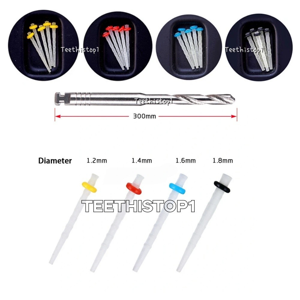 Dental Endo Quartz Fiber Post Root Canal Restorative Post Straight&Screw/Drills