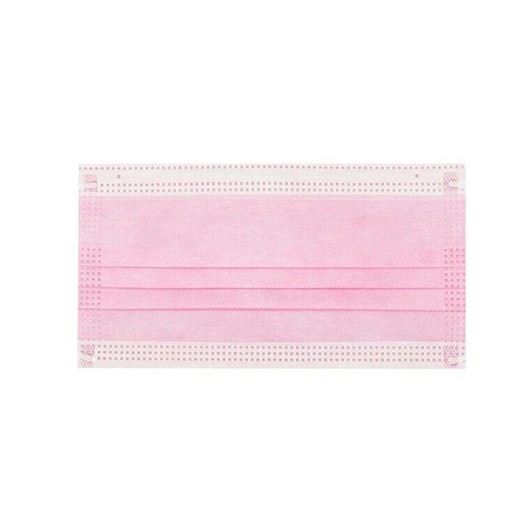 100 Pcs Disposable Medical,Surgical,Dental 3-Layers Face Mask Mouth Cover Pink