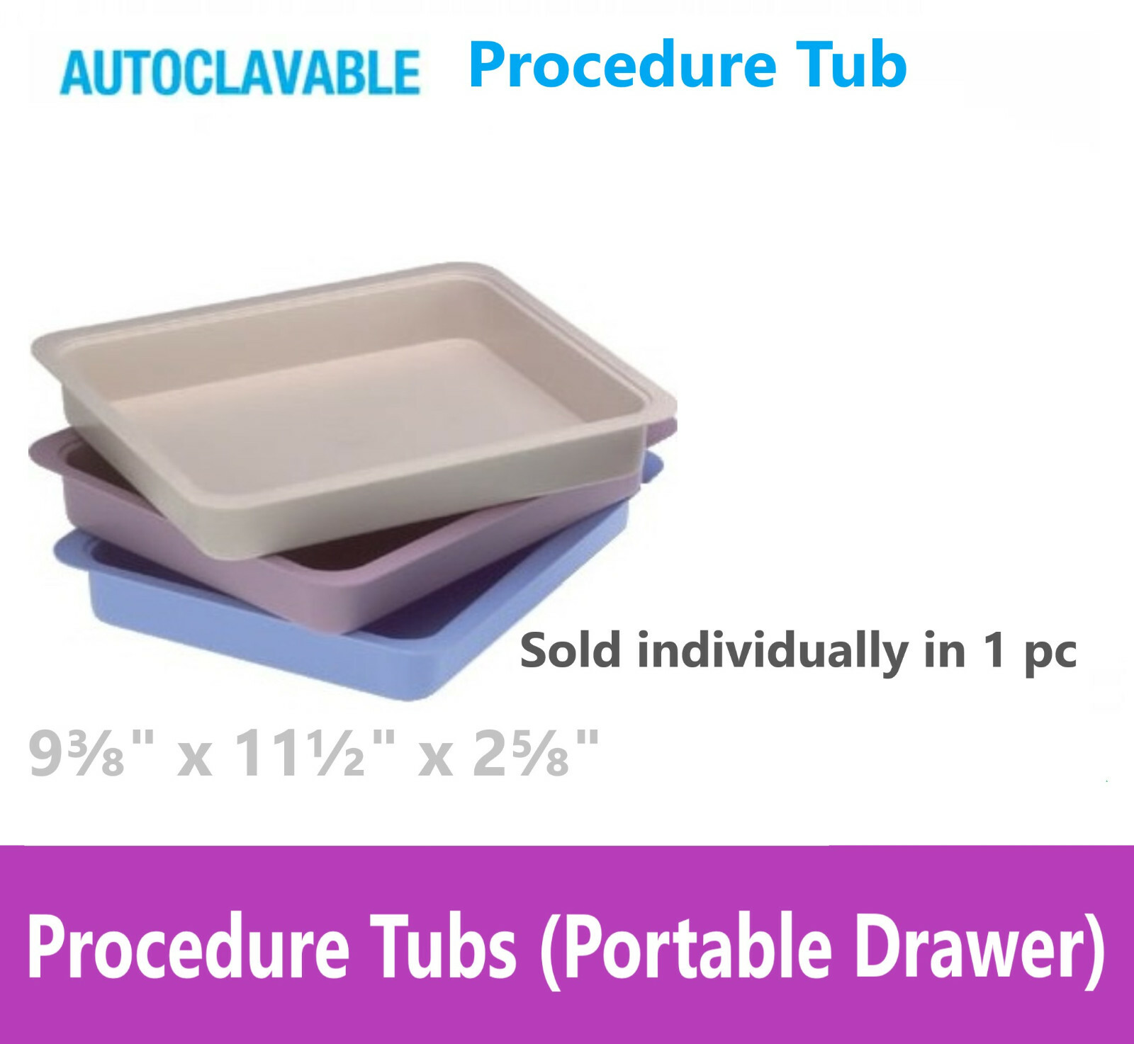 Dental Medical Operation Tub, Tray Accesories, Dental Tub Rack, Autoclavable