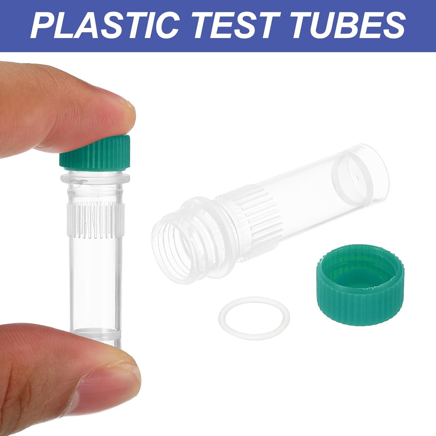 Self-Standing Cryogenic Tubes, 25 X 1ml with Green Caps for Safe Storage