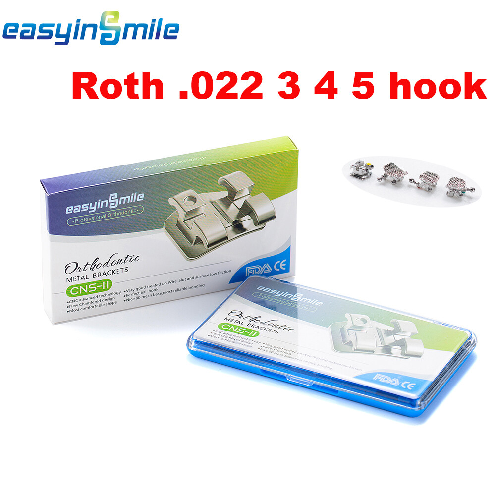 5pK Orthodontic Dental Brackets Brace Mini Roth/MBT 018 022 345 Hook EASYINSMILE