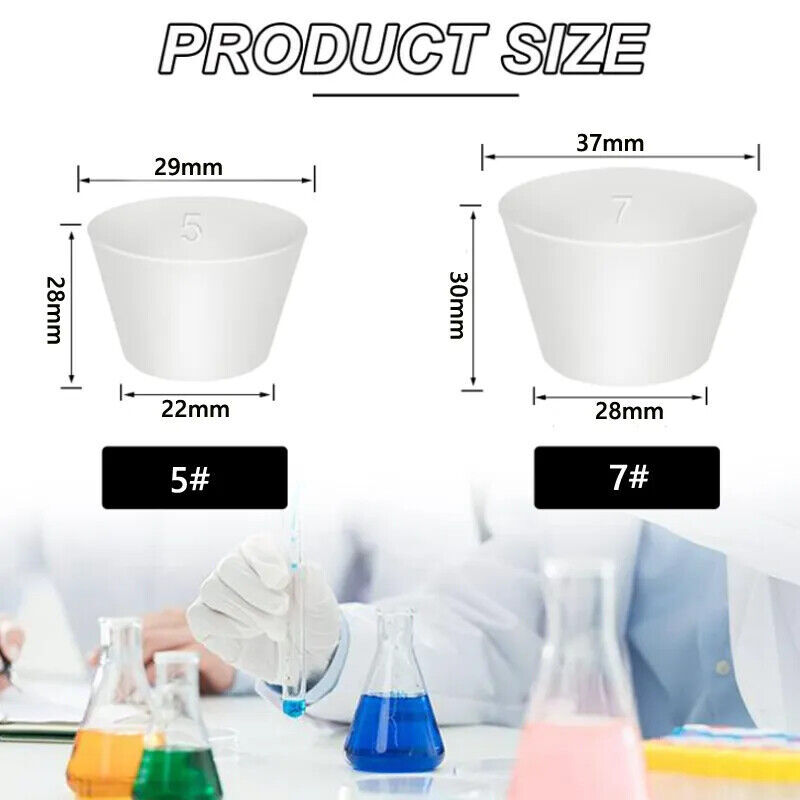 Various Sizes Rubber Stopper Laboratory Sealing Hole Stopper Tapered Flask Tube