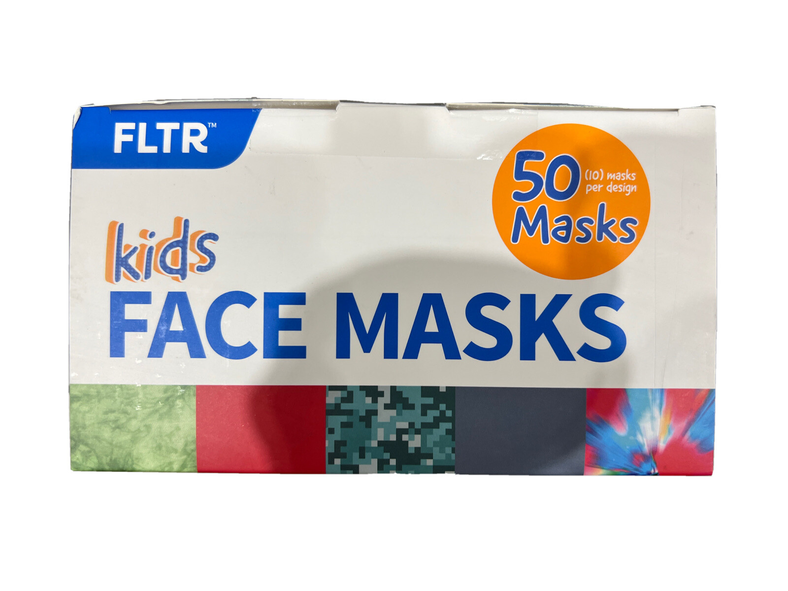 FLTR Kids Face Mask -5 Designs 1 Case – 50 Pack – 20 Adjustable Ear Clip