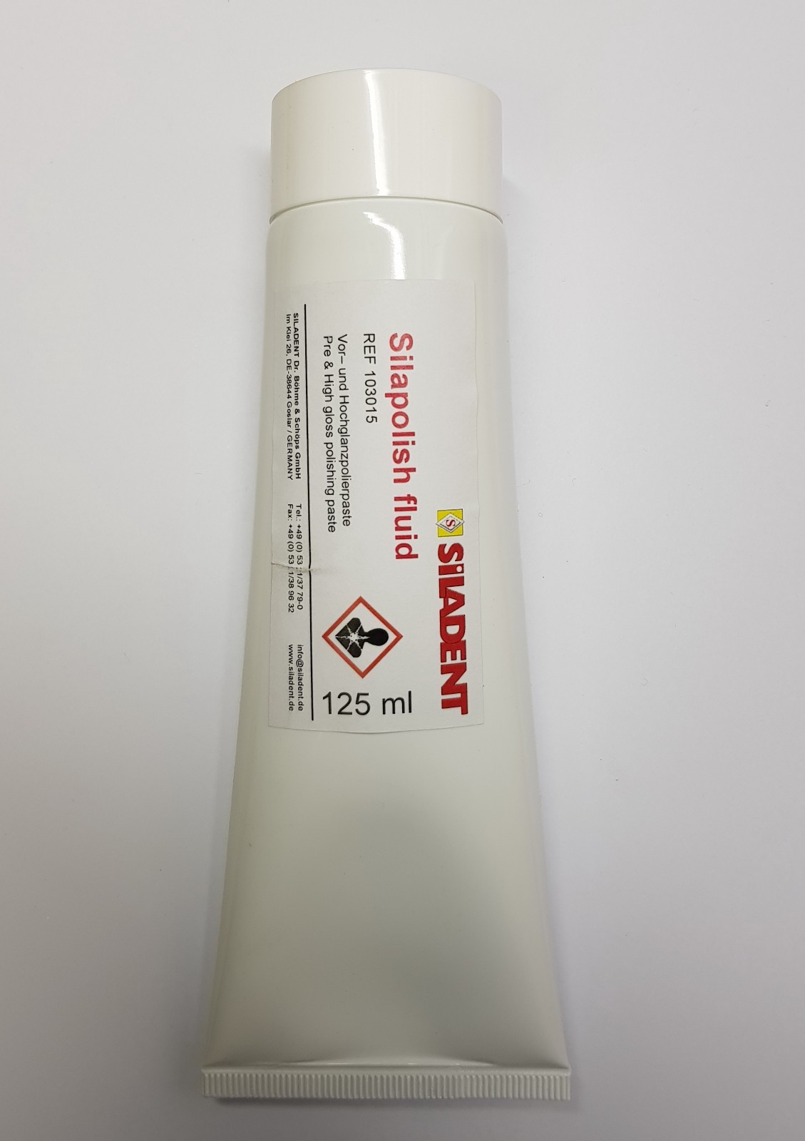 Dental lab Polishing denture Silapolish fluid Metal acrylic Siladent Germany 125