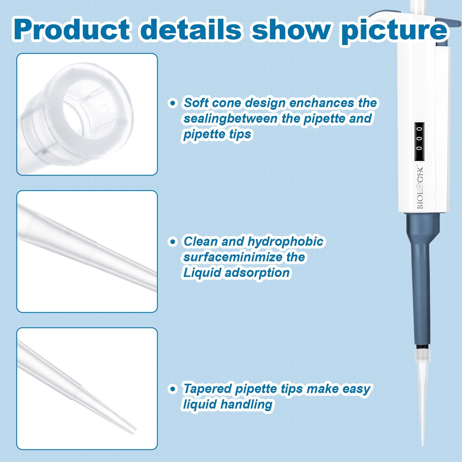 Biologix Pipette Tips -10μl -200μl-1000μl- Extended, Non-Sterile, Bulk Package