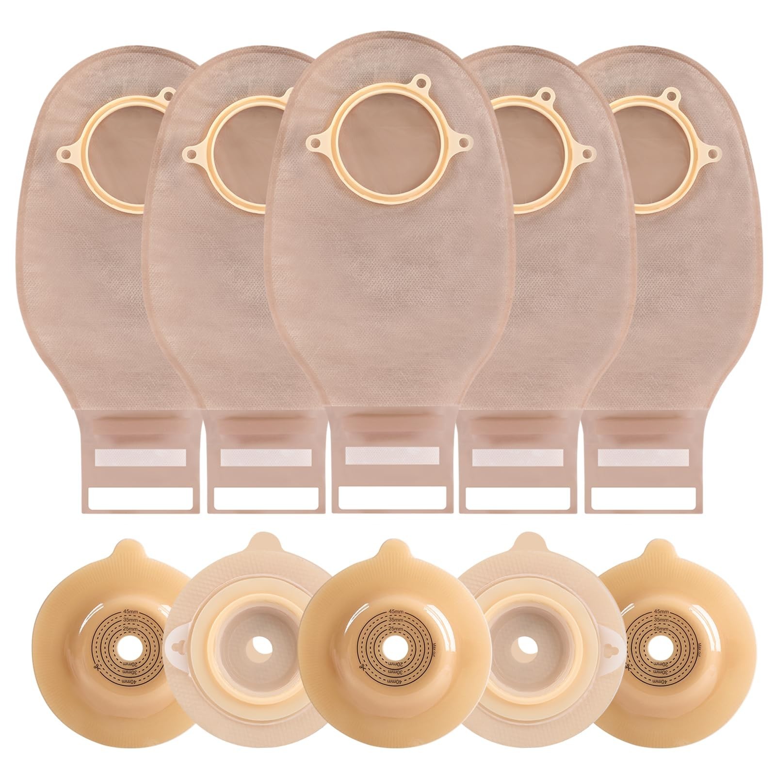 20 PCS Two-Piece Convex Colostomy Bags and Barriers, Max Cut 45mm | 15 Pack O…