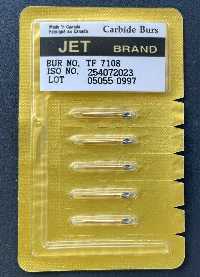 JET KERR TRIMMING & FINISH CARBIDE BURS 12 BLADES TF 7108 FLUTE