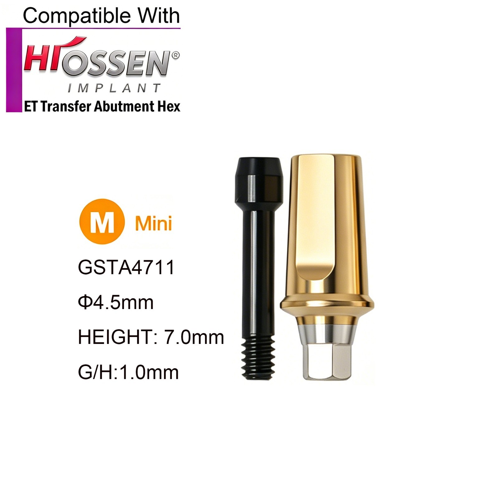US Dental ET Straight Abutment Hex fit Hiossen ET Osstem TS Mini/Regular