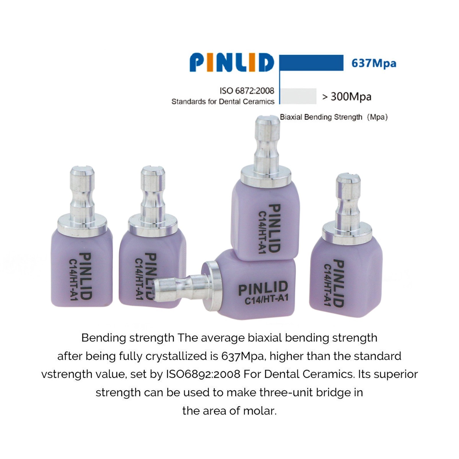 5Pcs/box Dental Emax CAD Lithium Disilicate C14 HT Glass Ceramic CEREC Block Lab