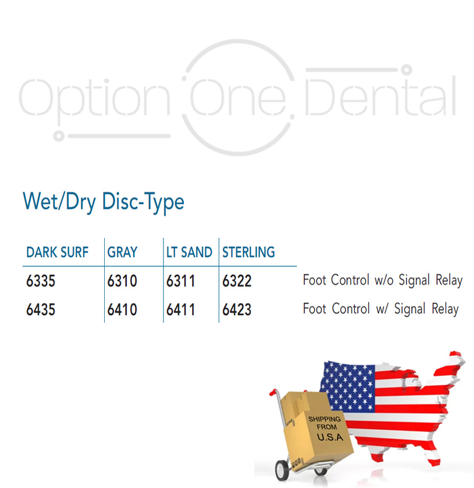 DCI Wet/Dry Disc Type Dental Foot Control – Multiple Tubing Colors.