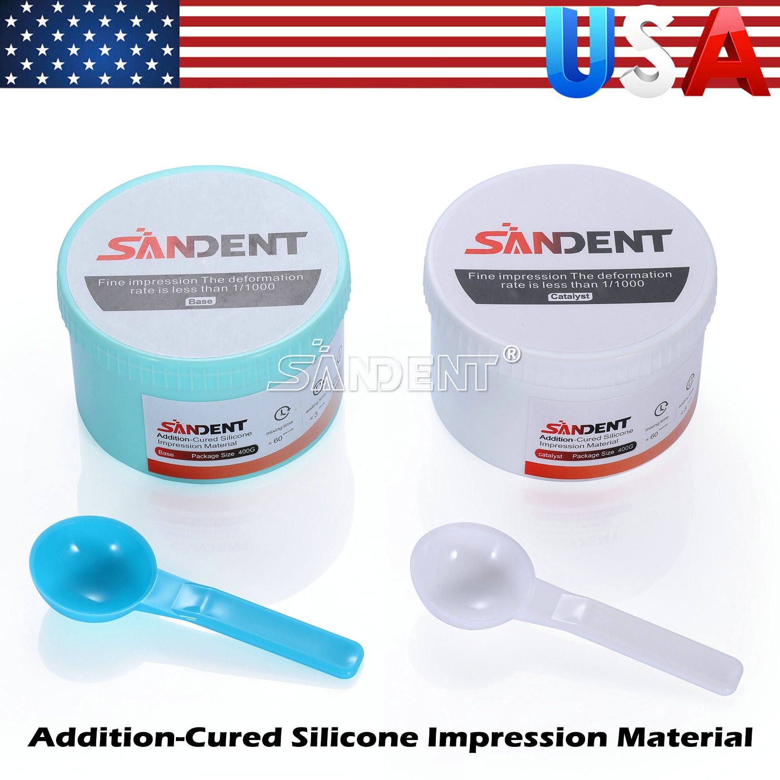 Dental Putty Fast Set PVS VPS Impression Material Base 2 x 400 ml