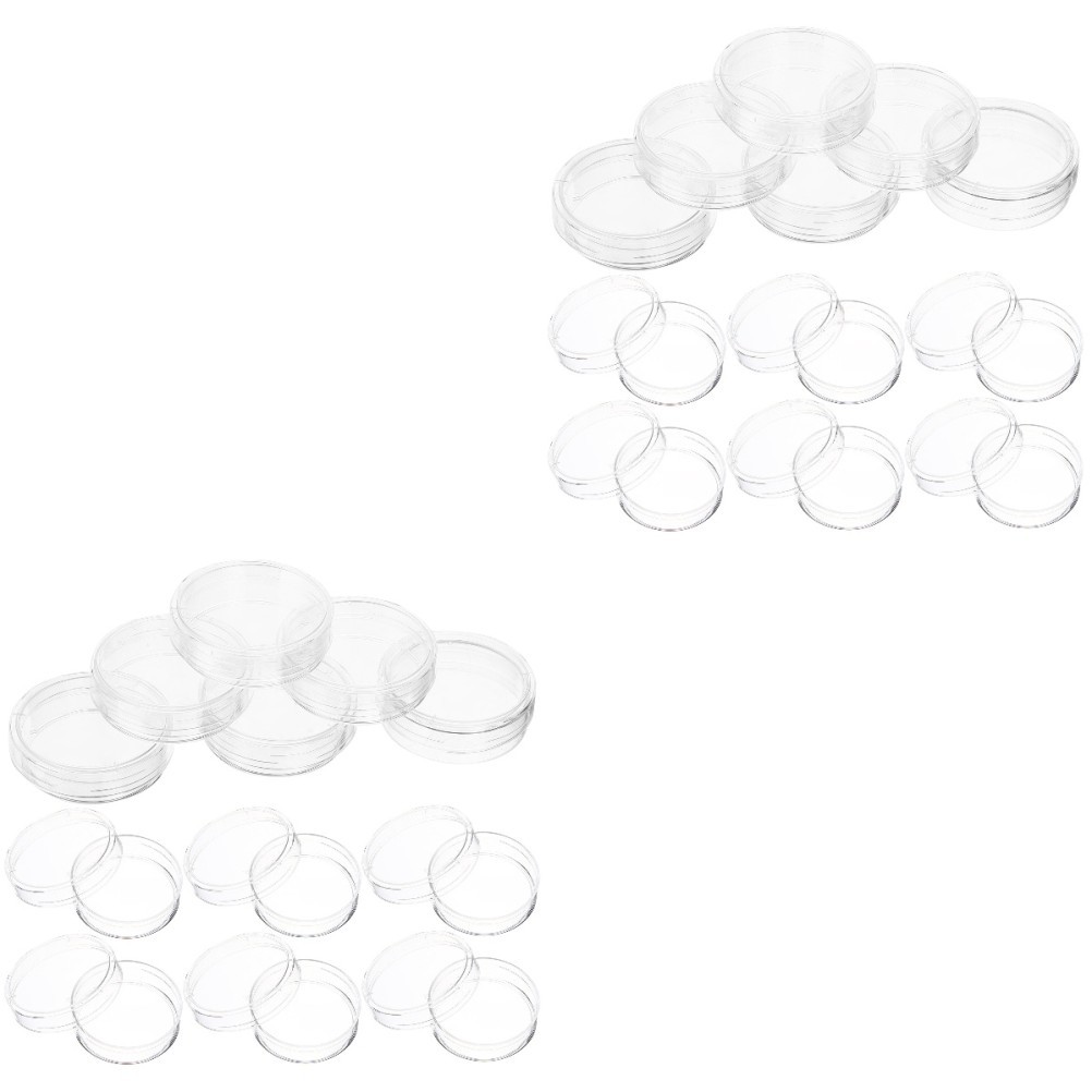 Set of 2 Petri Dishes with Lids and Agar Laboratory Culture Plates