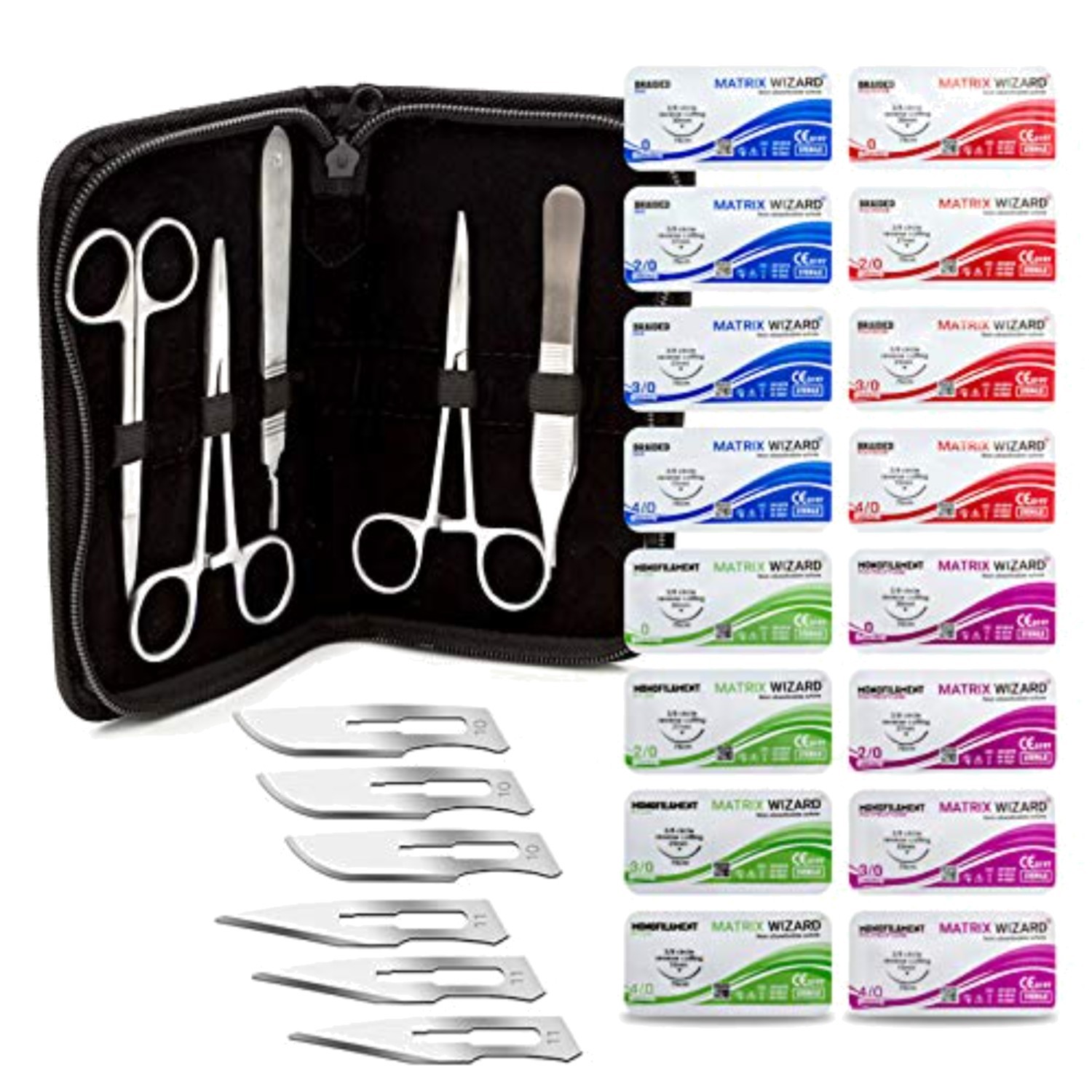 Sterile Suture Kit With Needles & Tools Medical Trauma Practice First Aid