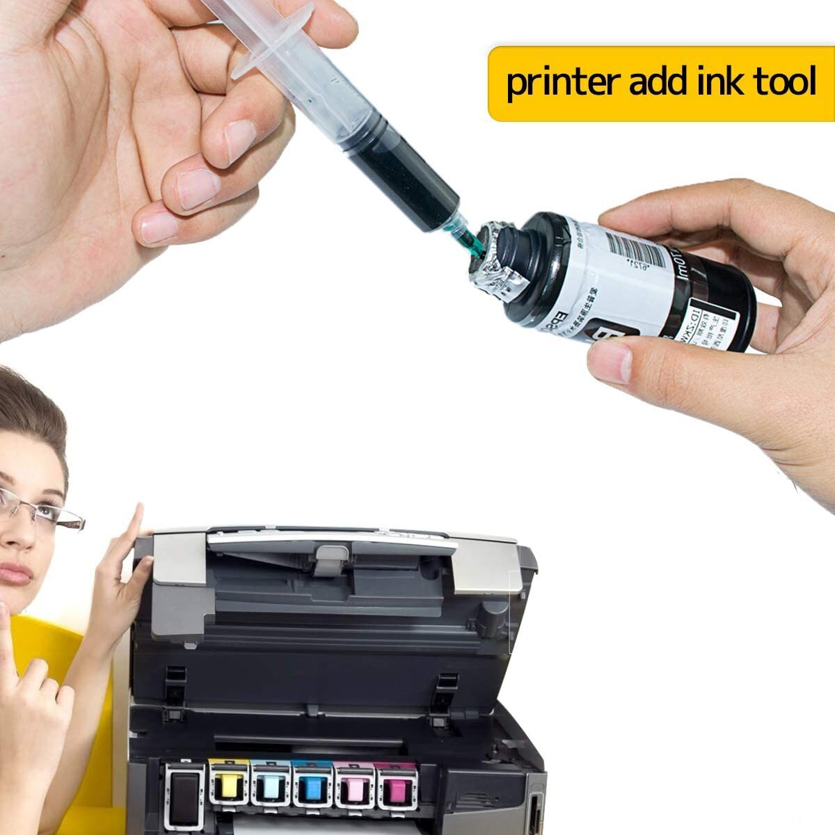 Glue Applicator Syringe with Blunt Tip Needle and Cap, for Liquid, Glue, Ink, Pe