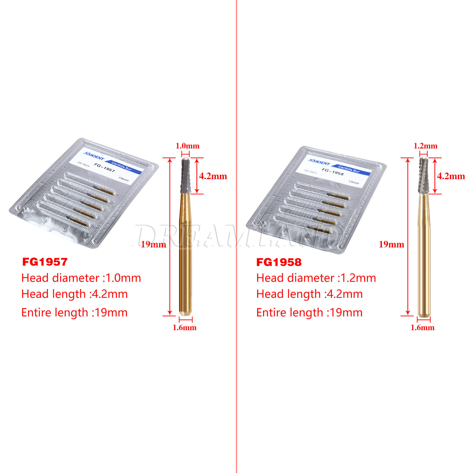 FG-1957/FG-1958 High Speed Dental Tungsten Steel Carbide Crown Metal Cutting Bur