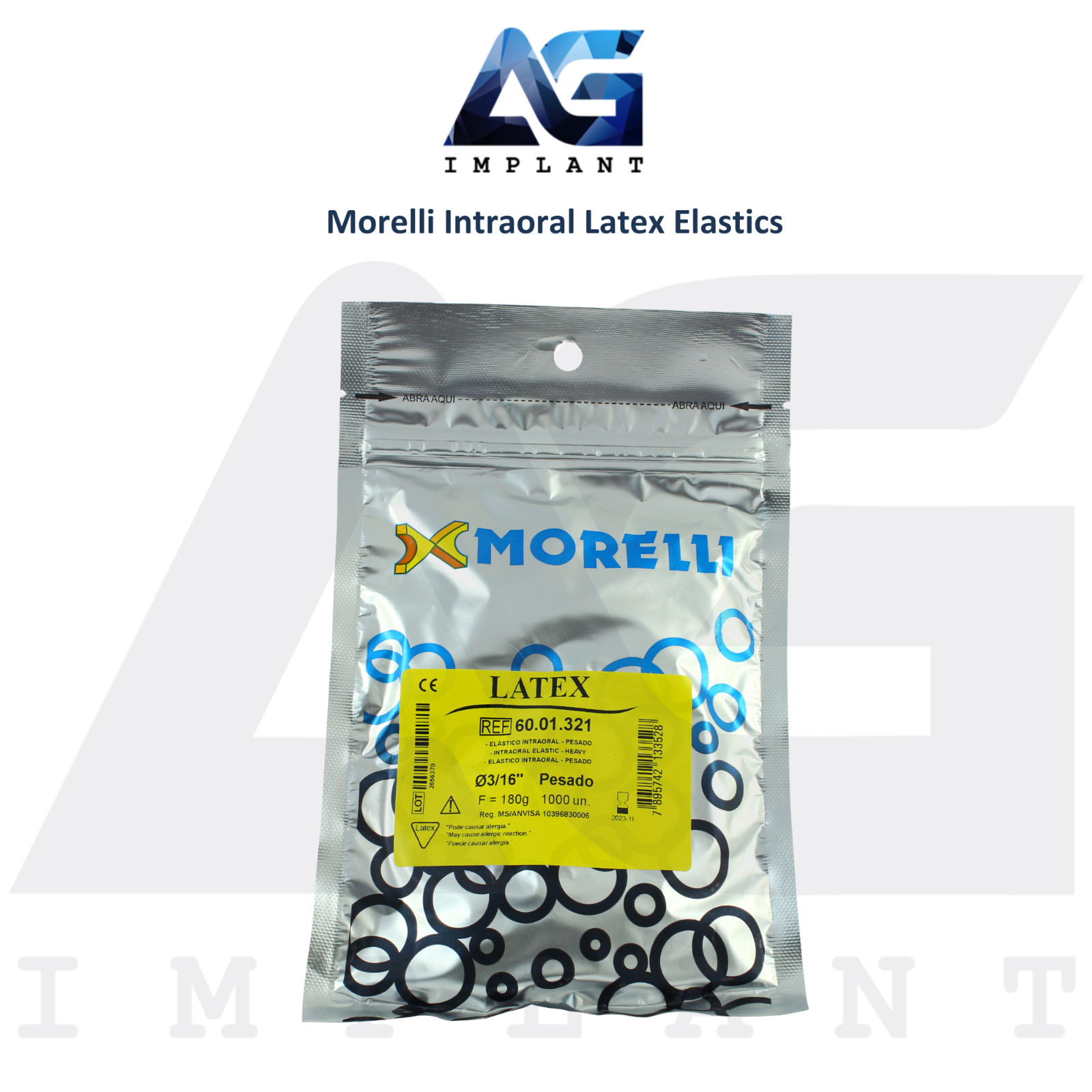 Dental Intraoral Latex Elastics Band Transparent 1000pcs Ortho Treatment Lab