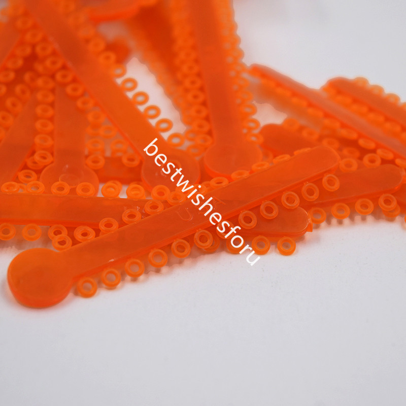 1 Bag Dental Orthodontic Ligature Ties Elastic Rubber Bands Neon Orange 1008 Pcs