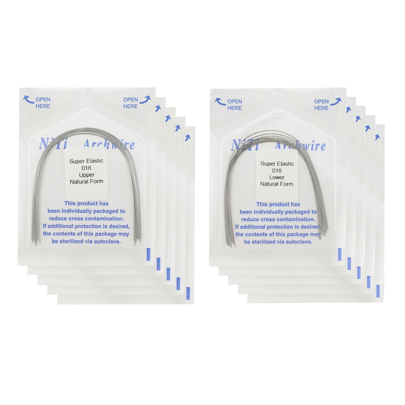 100pcs Orthodontic Arch Wire Niti Round Rectangular Super Elastic Natural Arcos