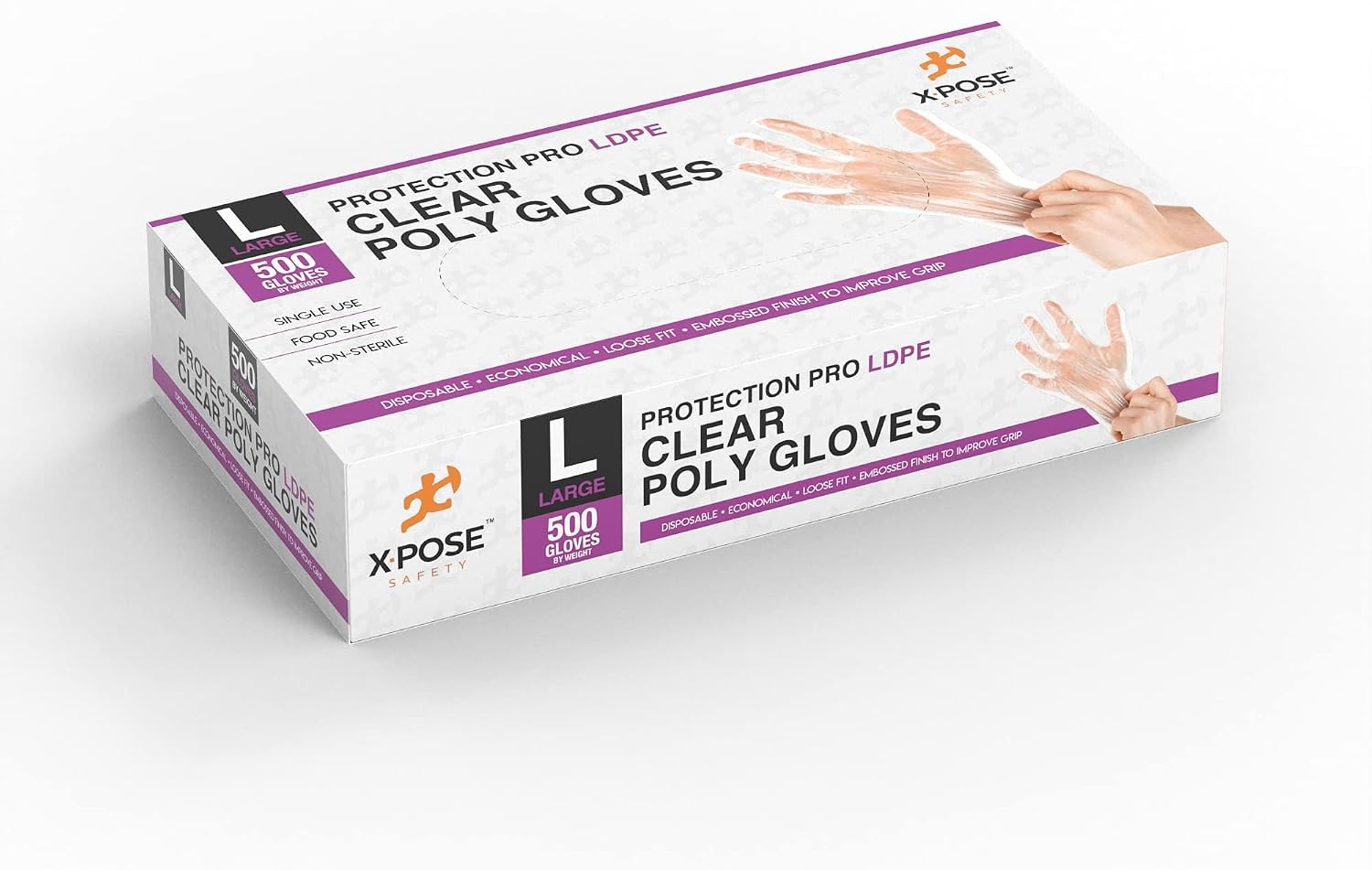 Disposable Food Prep Poly Gloves – Transparent Embossed Latex Kitchen, Plastic