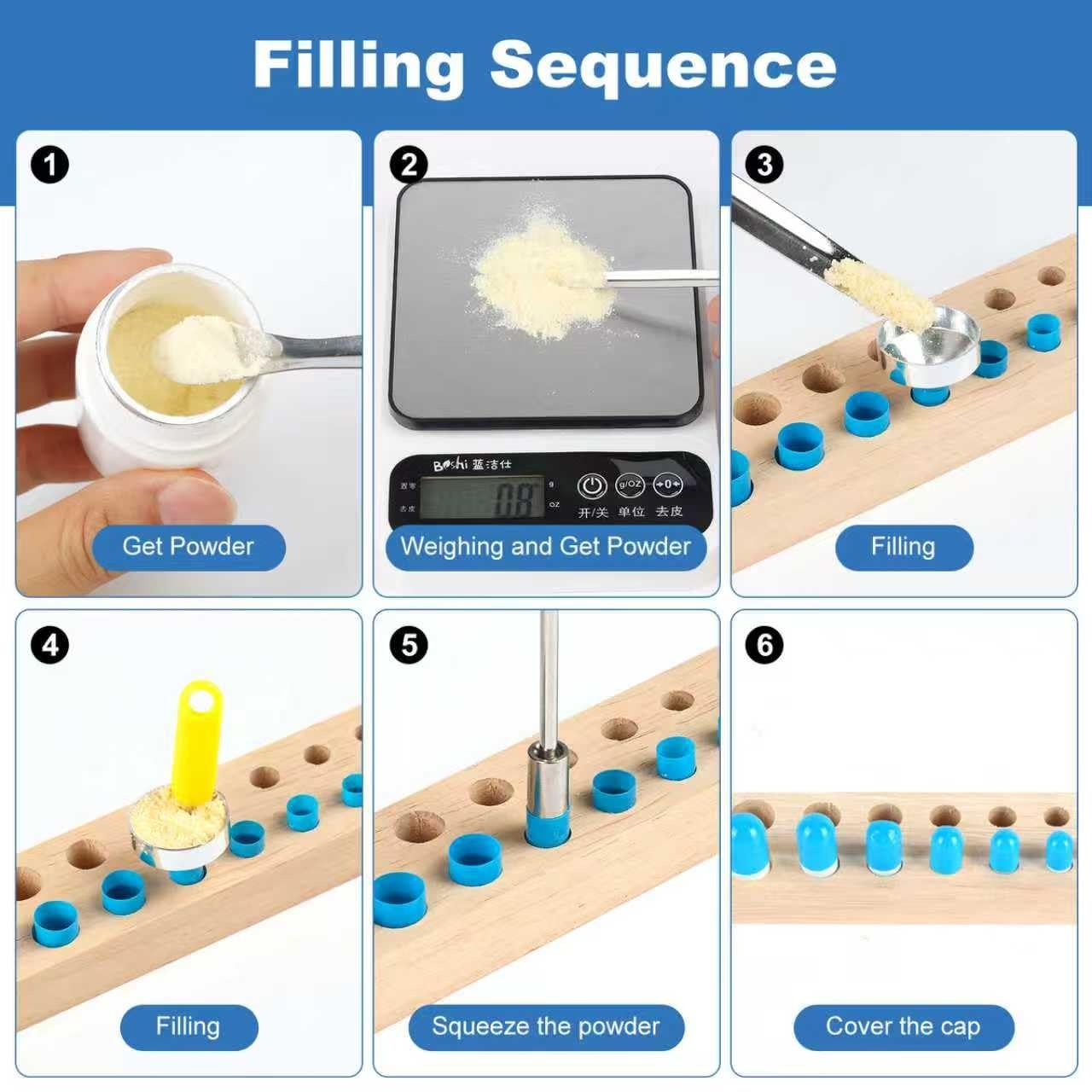 11 Pcs Capsules Filling kit Tray Tools Lab Short Stem Funnels, Making Holder…
