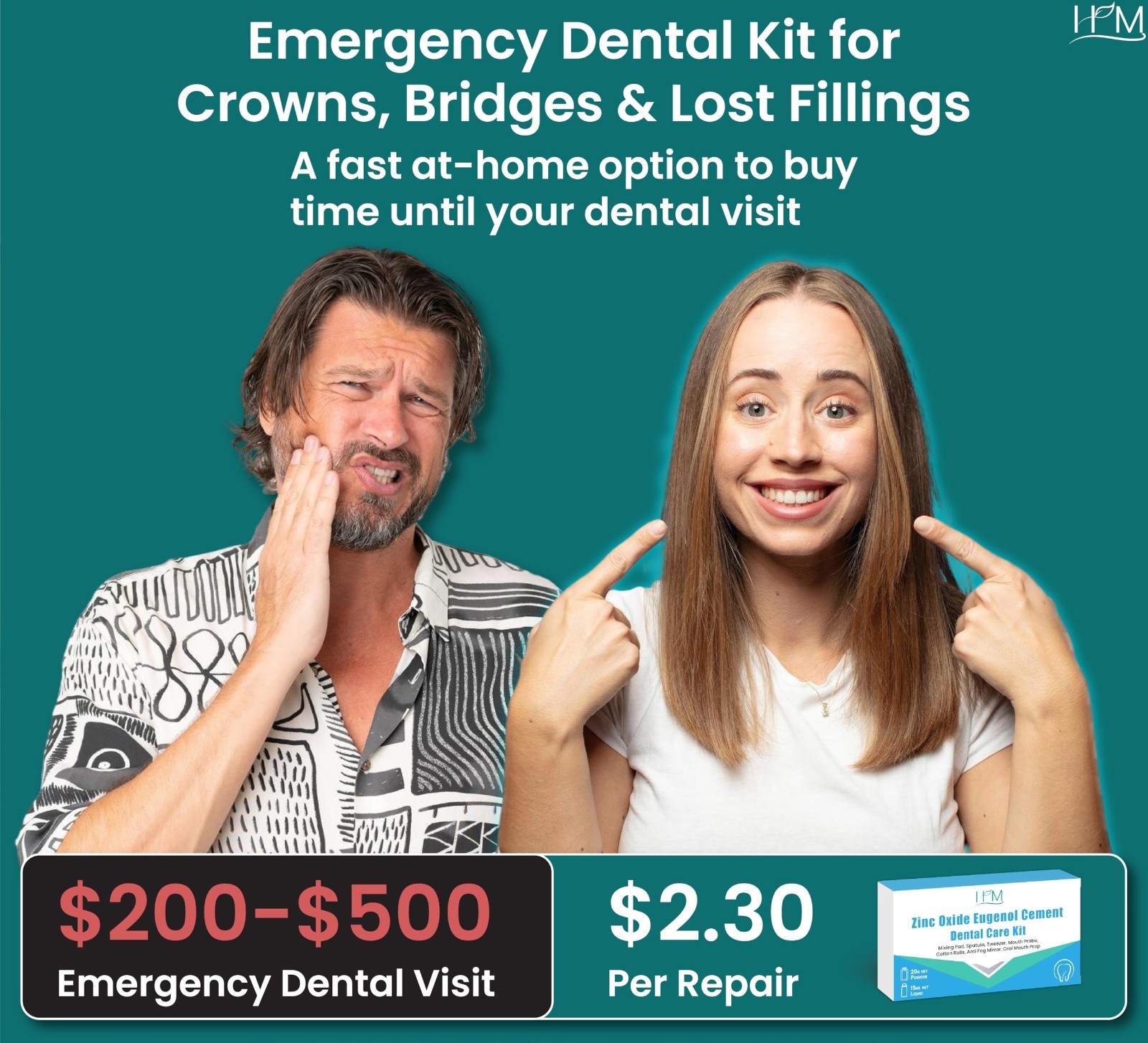 Zinc Oxide Eugenol Dental Cement Kit | Instant Tooth Repair & Filling | DIY Emer