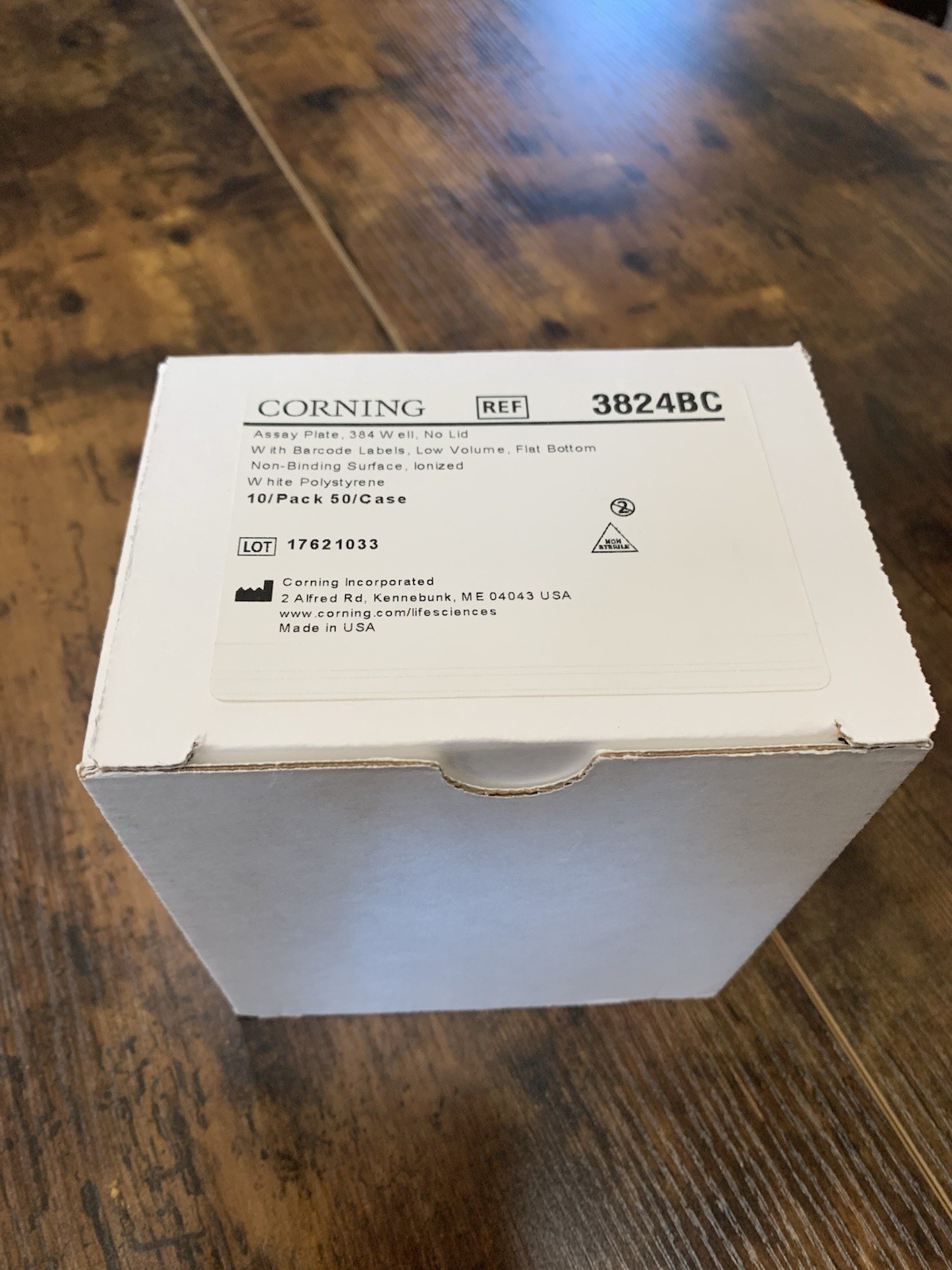 Corning 3824BC 384 Well Assay Plates White Polystyrene Non-Binding 10 Pack