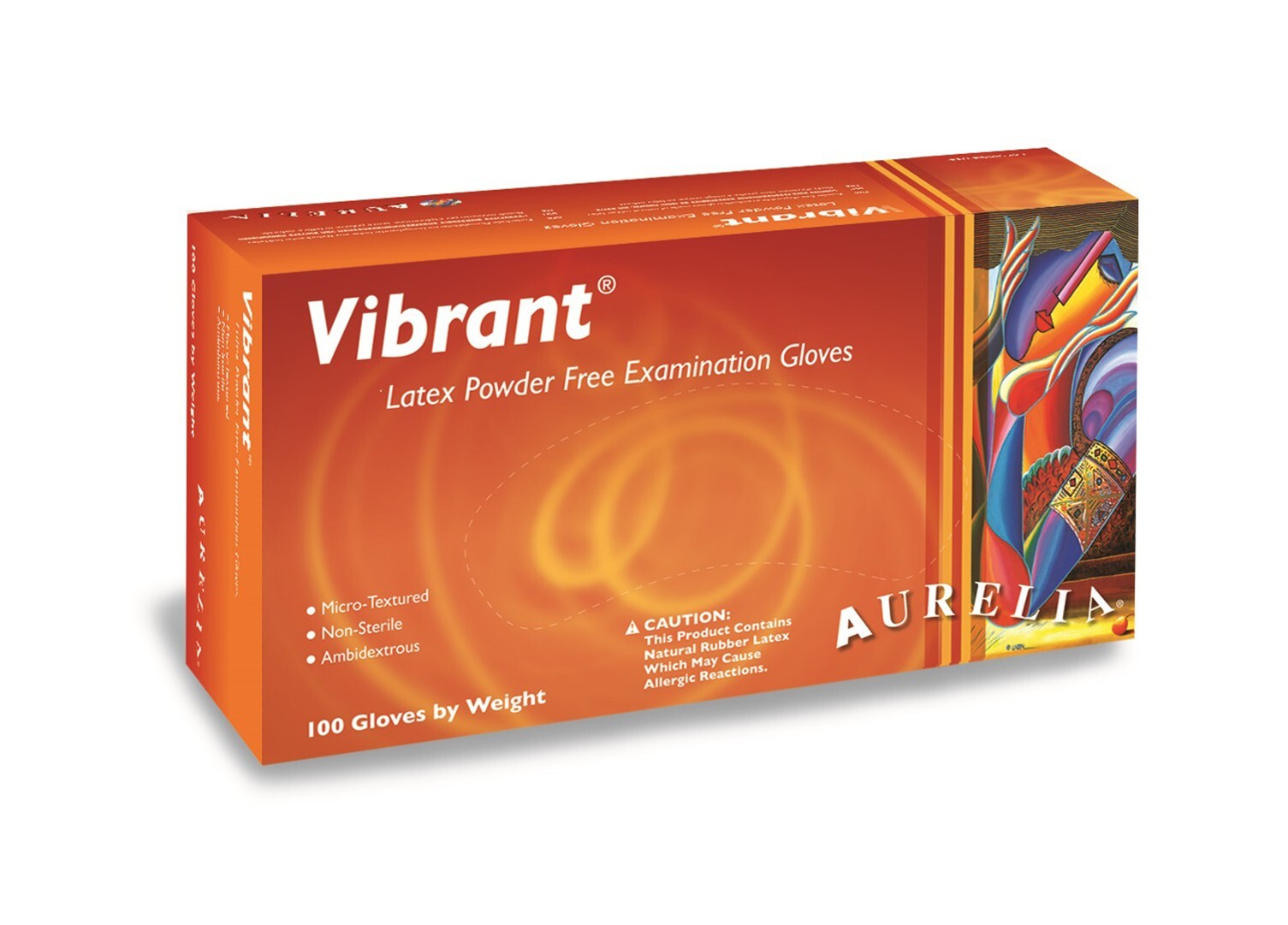 White Latex Exam Gloves, Medium M, Aurelia Vibrant 5.5 mil (Case of 1000)