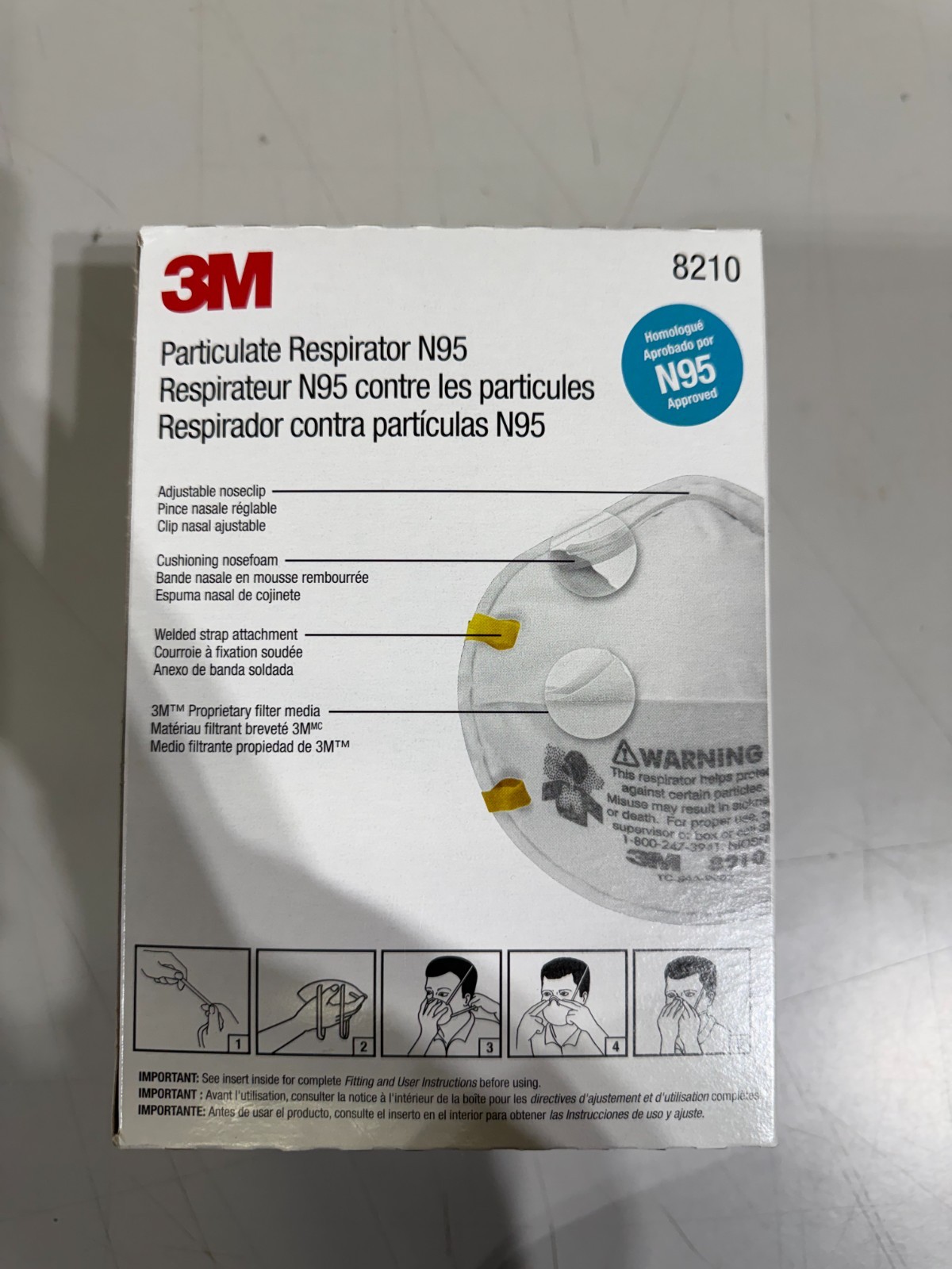 3M N95 Particulate Respirator Face Mask (8210)