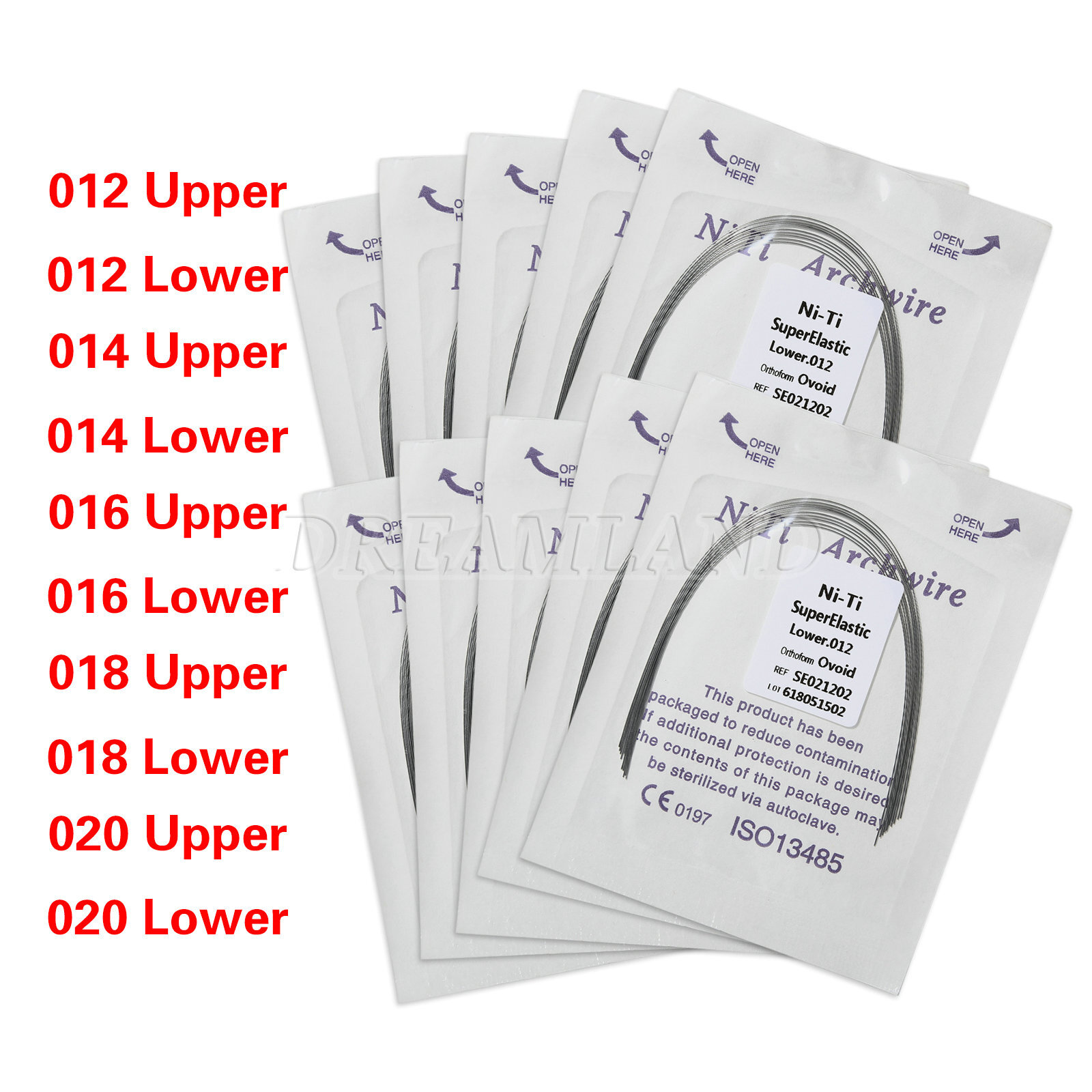 100PCS Dental Orthodontic NITI Arch Wire Round Super Elastic NITI Ovoid Form USA