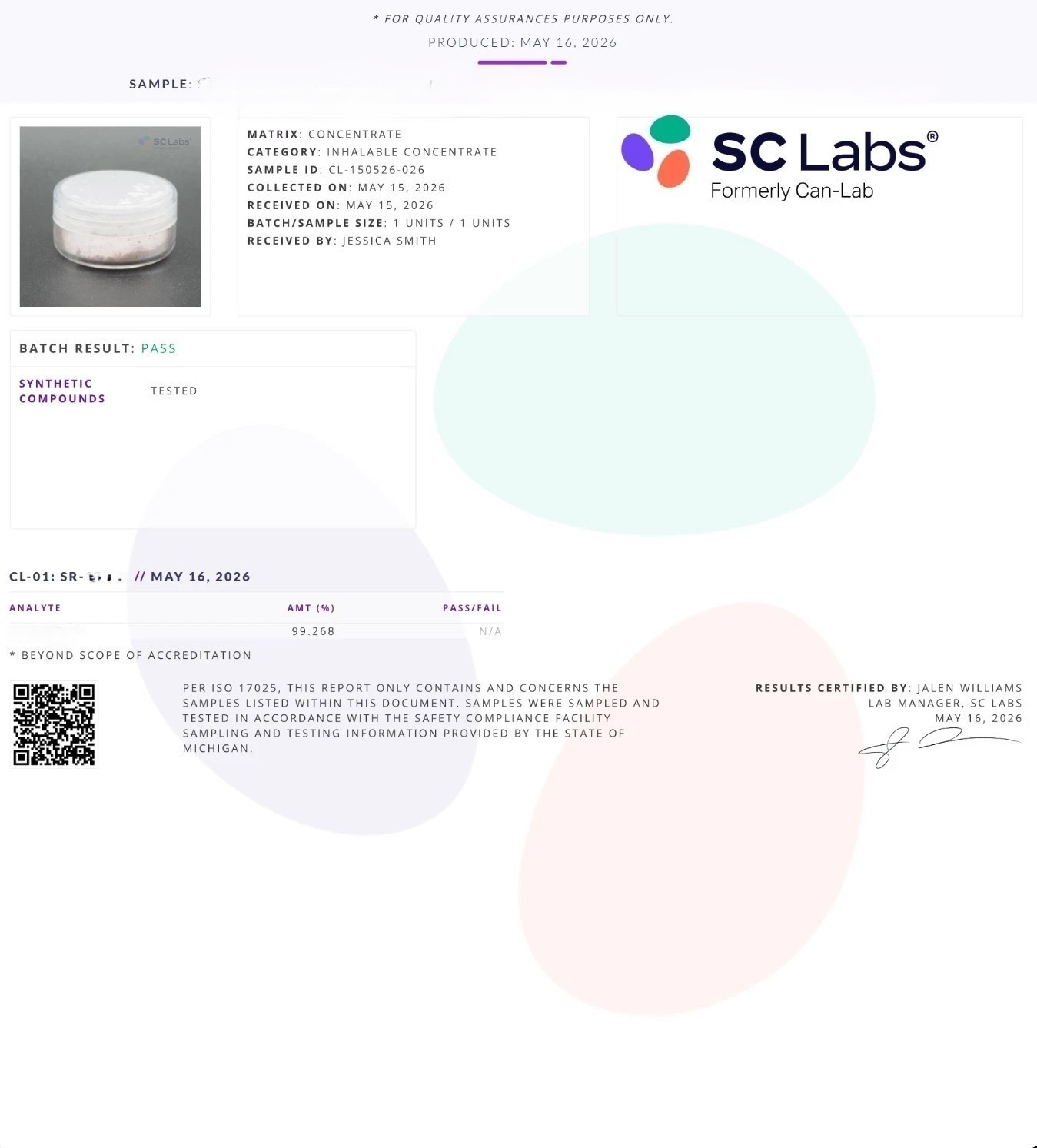 SR Organic17 Research Intermediate Fine Crystalline Powder, Lab-Grade Quality 2g