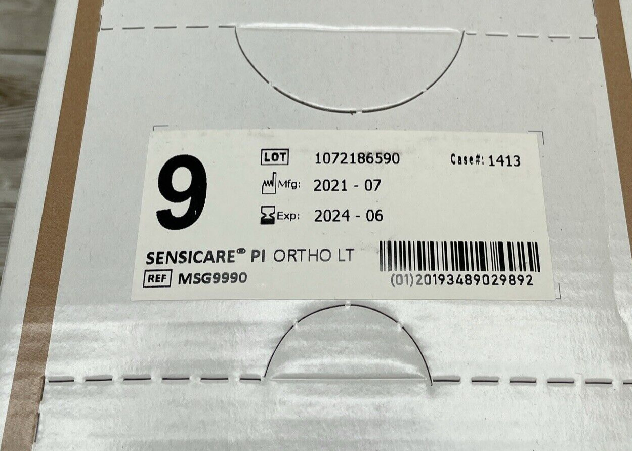 Sensicare Surgical Gloves PI ORTHO LT Synthetic 1 Case Sterile Size 9 *See Date*
