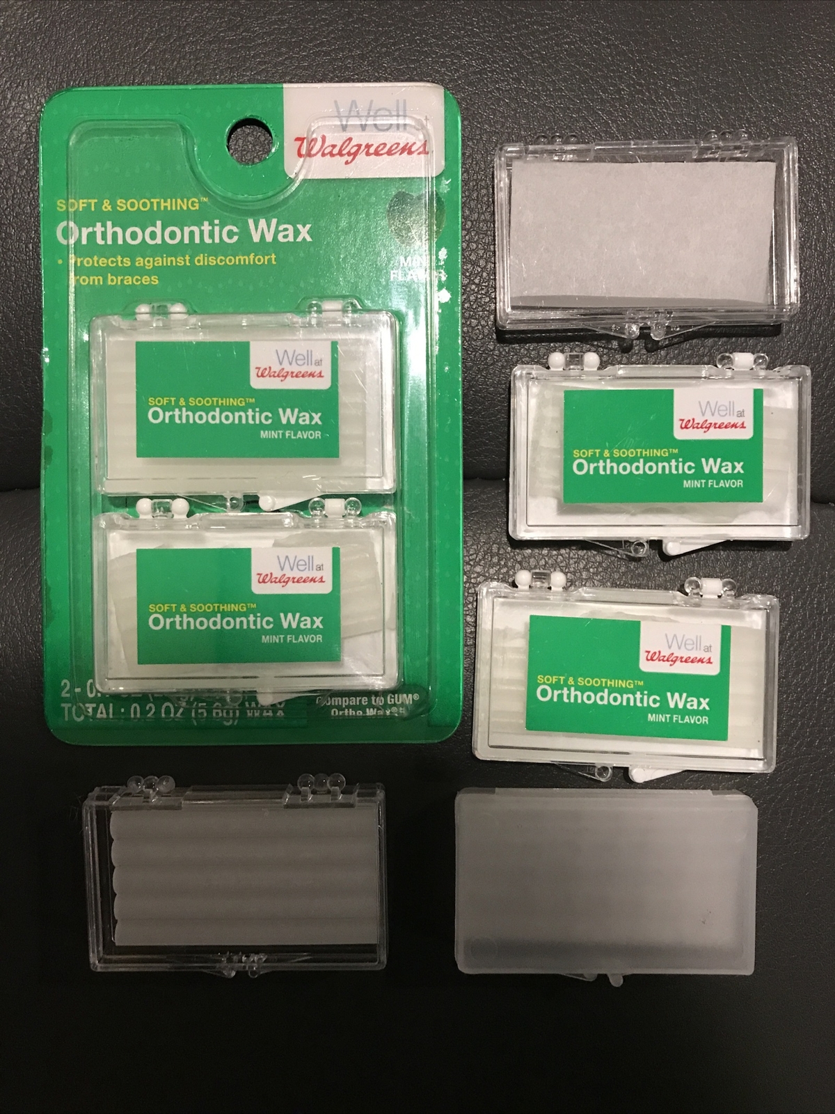 WALGREENS Orthodontic Wax Mint Flavor LOT of 7