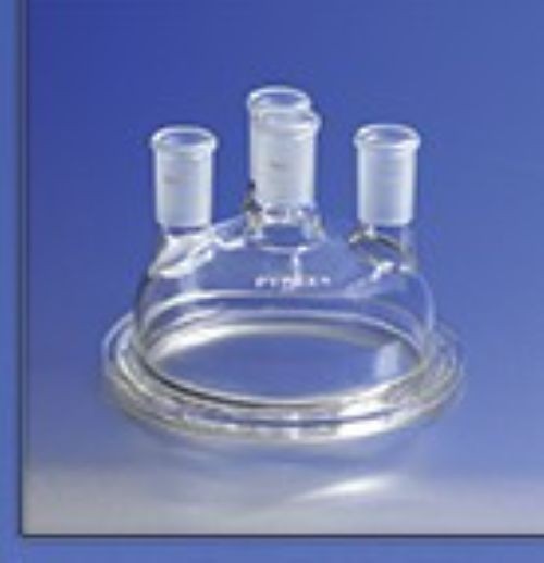 ACE Glass 500 mL REACTION FLASK HEAD 4″ Model 6486-10 THREE NECK CENTER