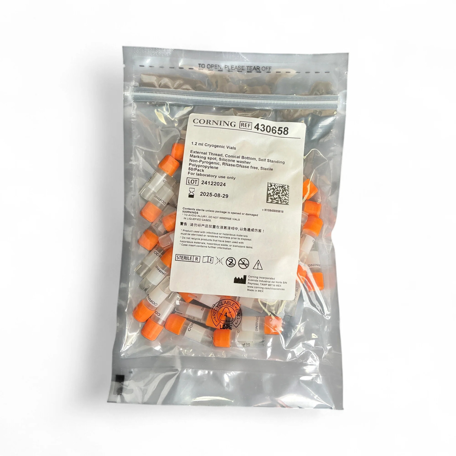 Corning Inc. Cryogenic Vials 430658 1.2 mL (Best Offer!)