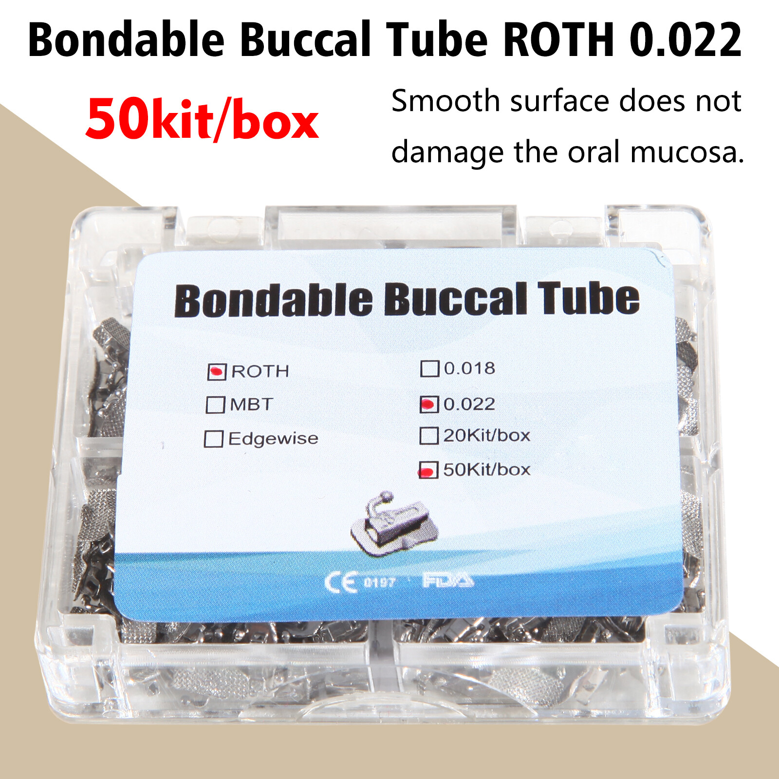 5o set/box Dental Orthodontic Bondable Buccal Tube Roth 022 1st molar CE&FDA OR