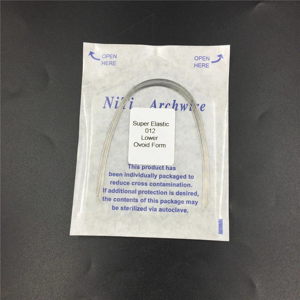 Dental Elastic NiTi Arch Wire Round Ovoid+Ligature Ties+Standard Roth 022 345