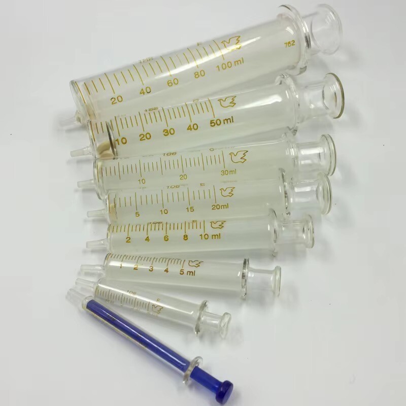 Lab Disposable Glass Injection Syringe Glass Liquid Injector Transfer Pipette